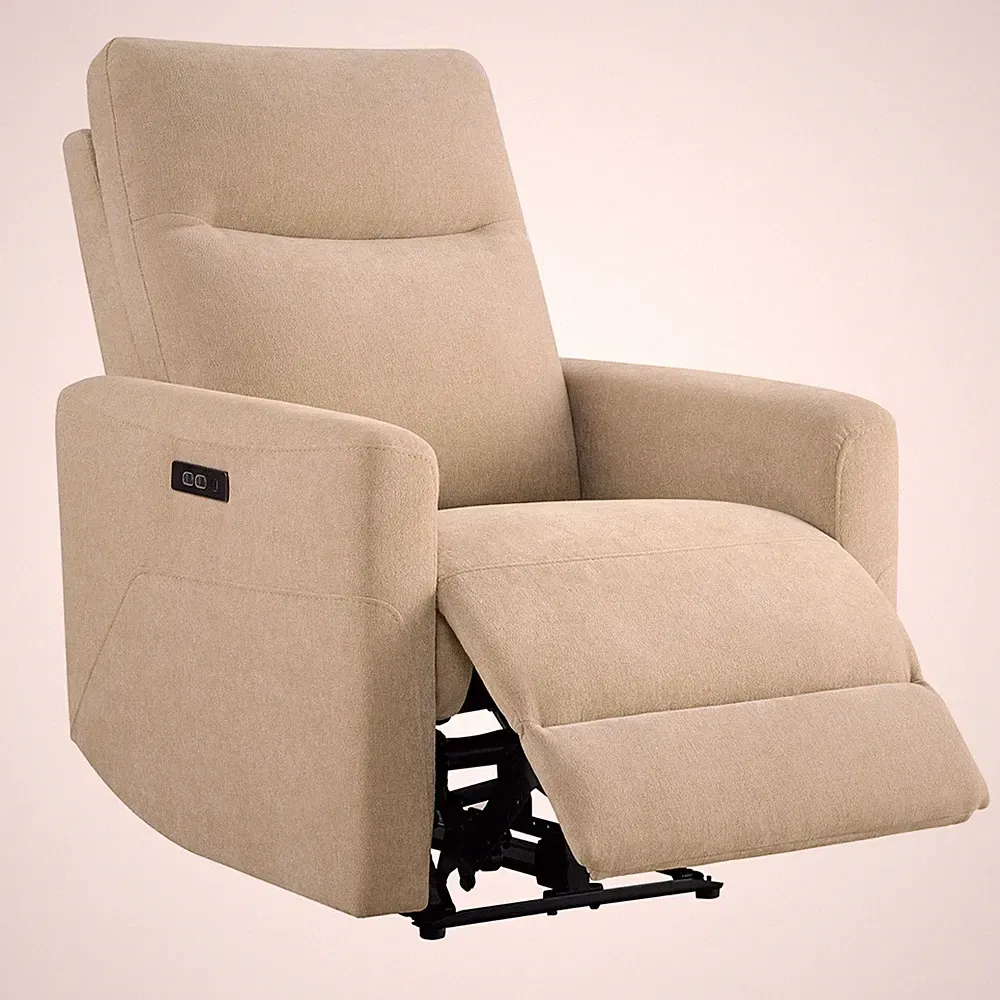 CHITA Genuine Leather Power Recliner Chair,Comfortable Wall Hugger Recliner