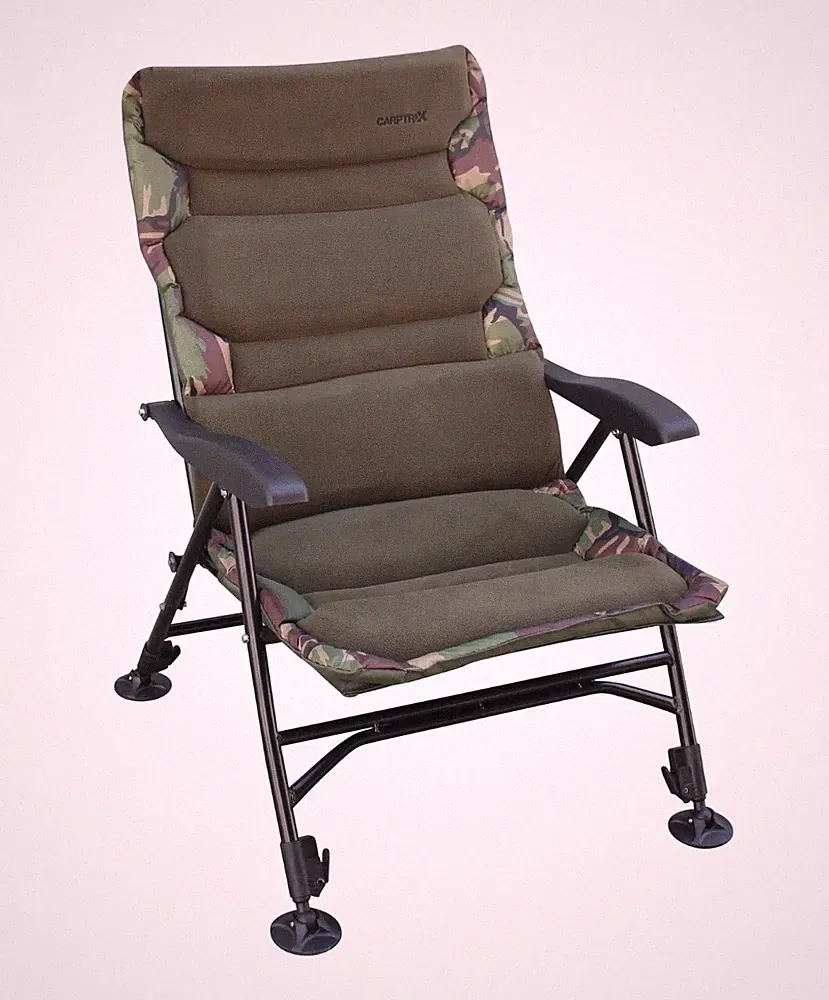 Fishing Chair High Back Comfort Recliner Fleece Camping Side Tray