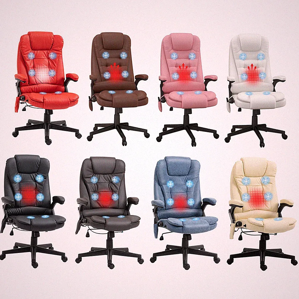 HOMCOM High-Back Vibration Massage Chair, Heating Office Chair