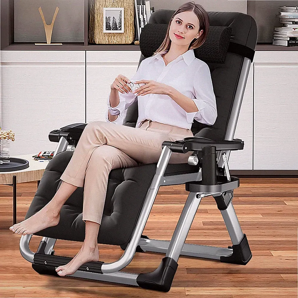 NAIZEA Comfy Folding Chair Lounge Chair Pad Reclining Zero Gravity Chair Chaise