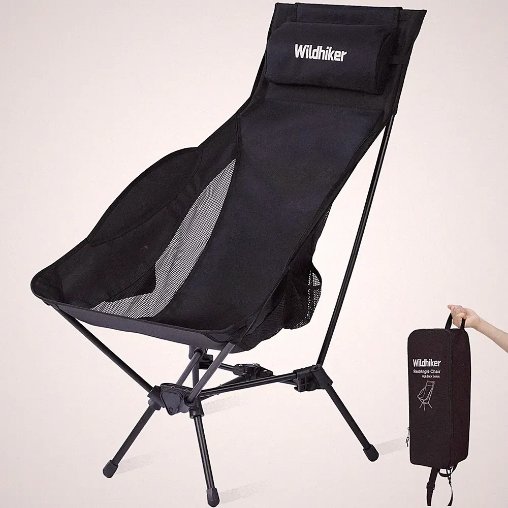 Portable Compact Folding Camping Chairs – Lightweight High Back with Pillow,...