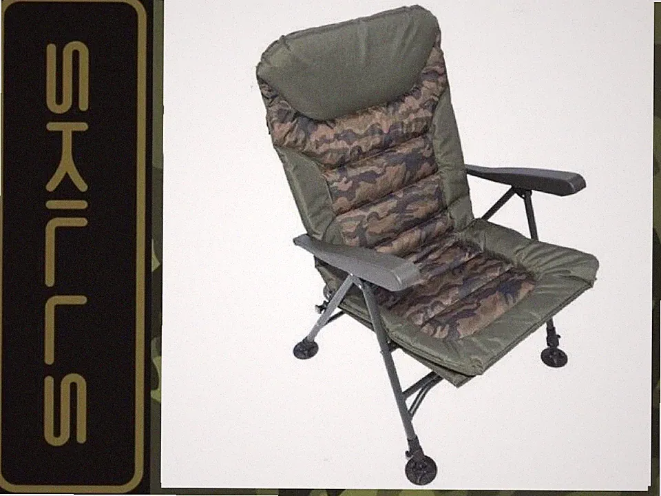 Carp Fishing Chair Skills Tackle high back recliner arm rests Nash Fox Solar