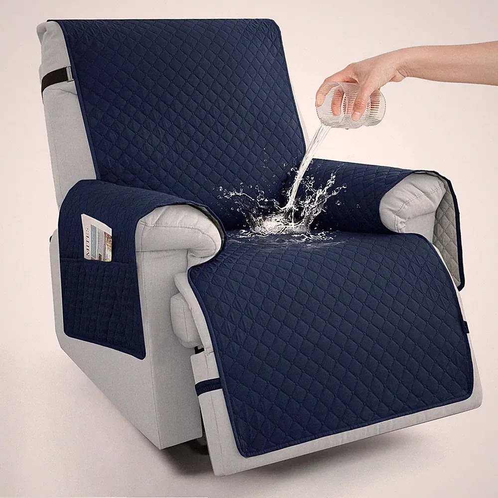 Sparaiz 100% Waterproof Recliner Chair Covers 23.6", Navy Blue