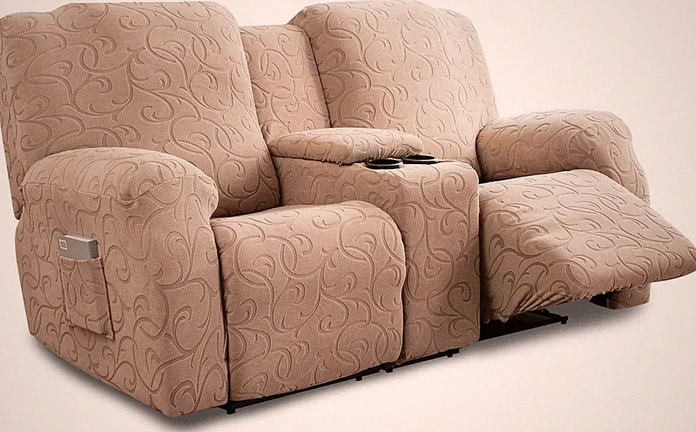 Stretch Recliner Loveseat Cover with Console, Washable Sofa Protector (Tuape)